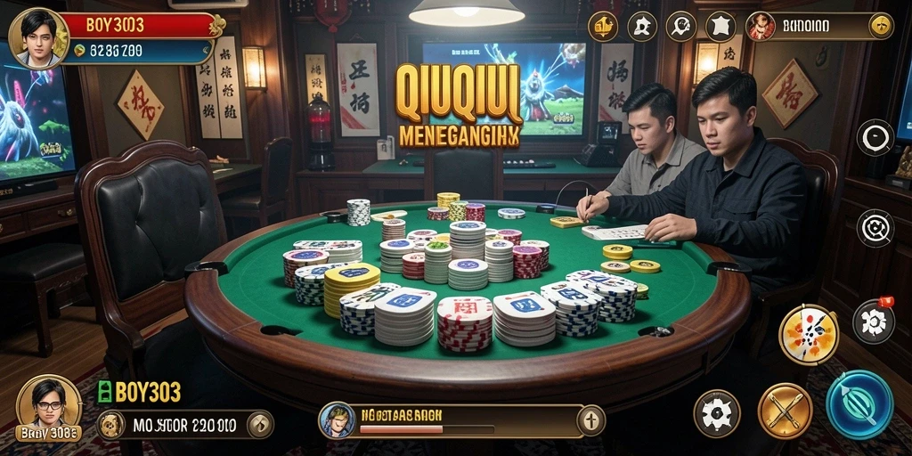Tampilan gameplay QiuQiu yang seru dan menyenangkan.