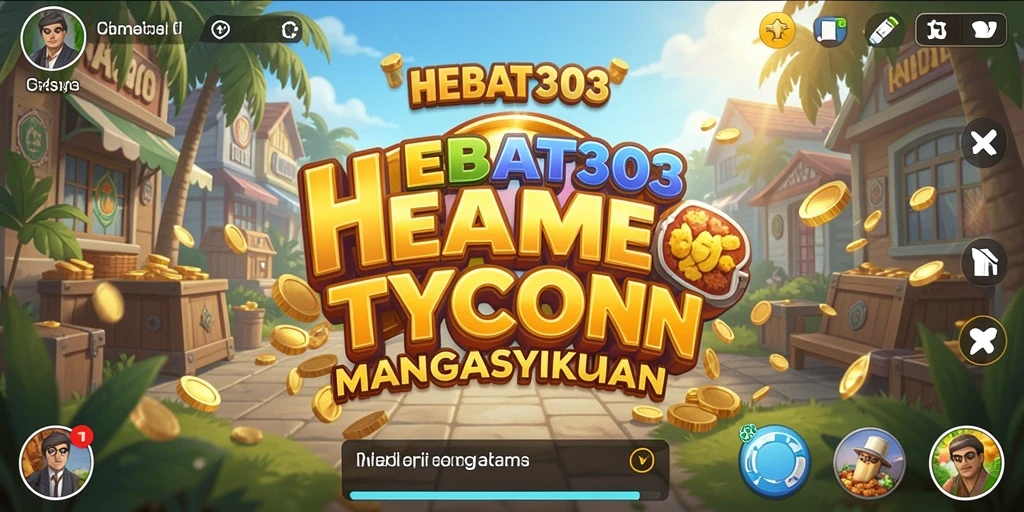 Tampilan gameplay HEBAT303 dengan elemen manajemen bisnis yang mendetail.