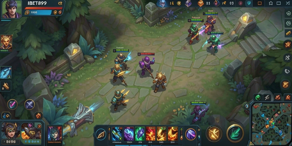 Tampilan gameplay seru dalam pertempuran MOBA.