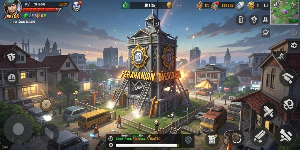 Tampilan gameplay menara dalam JKTOK yang menegangkan dan seru.