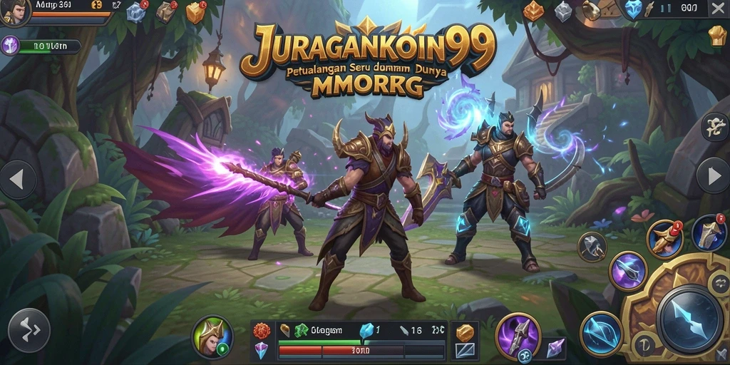 Tampilan gameplay seru di dunia MMORPG JURAGANKOIN99.