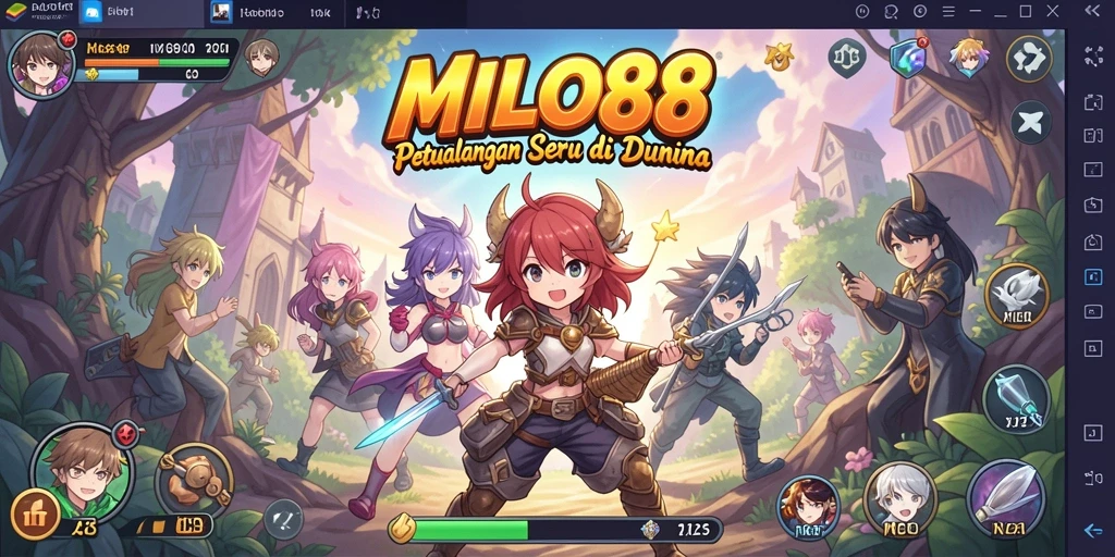 Tampilan gameplay menakjubkan dari MILO88 dengan karakter anime yang atraktif.