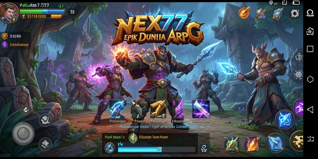 Tangkapan layar dari permainan NEX777 yang menampilkan aksi pertarungan ARPG.