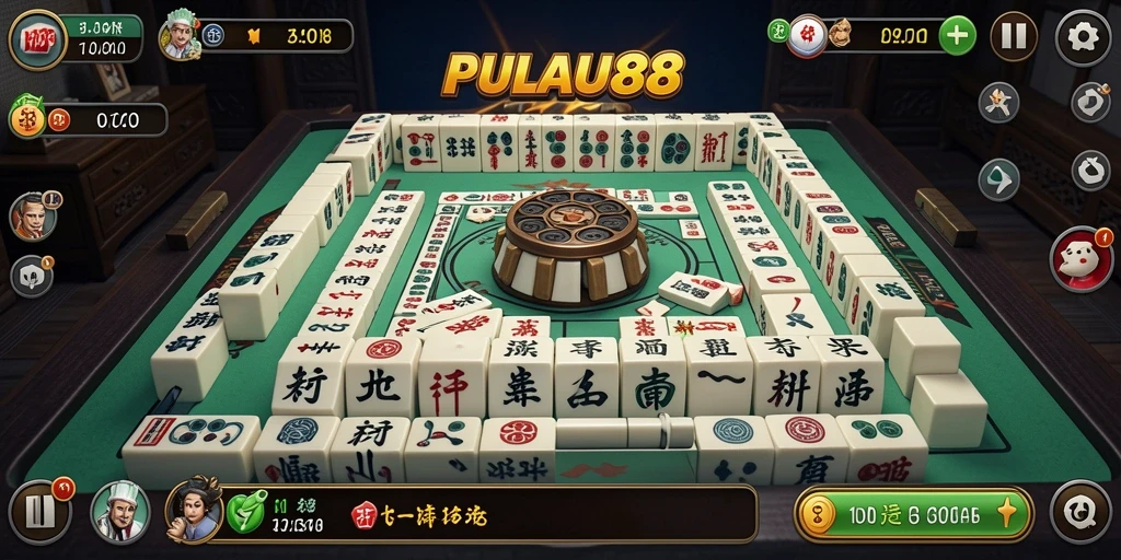 Tampilan gameplay seru dari PULAU88, penuh tantangan Mahjong.