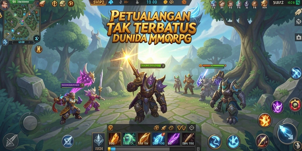 Screenshot gameplay <strong>SVIP2</strong> yang menunjukkan pertempuran seru di dunia MMORPG.
