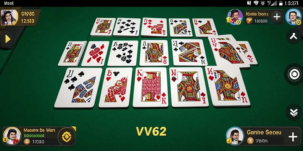 Screenshot dari gameplay VV62 yang menunjukkan keseruan bermain domino.